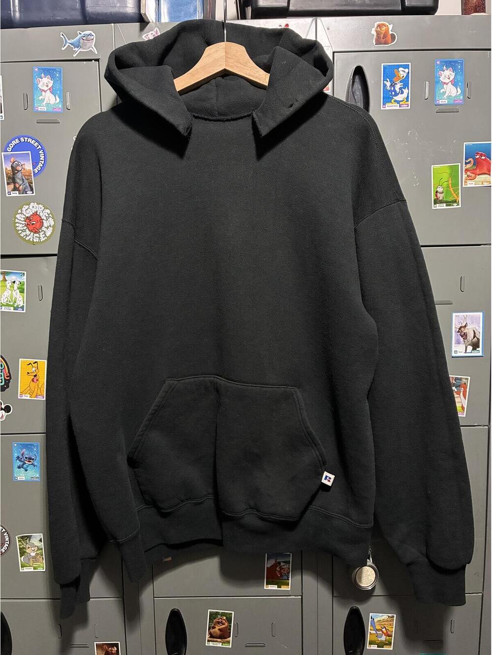 vintage 90s Russell Athletic black hoodie xl 24x27 usa